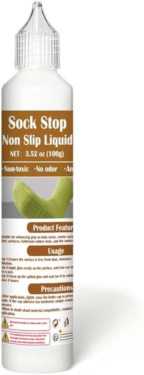 Transparante sokstoplijm, 100 g sokstop antislip vloeistof waterdicht biedt antislipbescherming voor alle soorten oppervlakken, geschikt voor hangers, tapijten en badkamermatten — afbeelding 1
