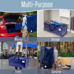 6 Pack Verhuiszakken Heavy-Duty Extra Grote W/Rugzak Riemen, Verhuisbenodigdheden, Sterke Handgrepen & Ritssluitingen, Kleding Opslag, Verpakking, Waszakken, Herbruikbaar en Duurzaam (Blauw, 6 — thumbnail 3