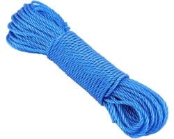 20m Nylon Waslijn, Felle Kleur Outdoor Campingkoord, Doe-het-zelf Breikoord, Draagbaar Kledingdroogtouw voor Tuinieren, Kamperen (Biały)