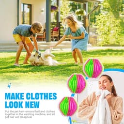 SnelShoppen - Herbruikbare Haarballen Wasballen Haarverwijderaar voor Dierenharen en Pluisjes, 6 Stuks, Ideaal voor Wasmachine en Vloeren, Eenvoudig i — thumbnail 2