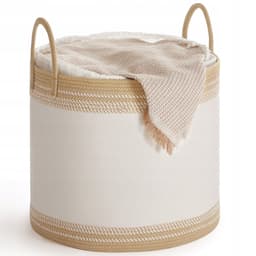 90L Katoenen Wasemmer met Deksel - Beige, geschikt — thumbnail 1