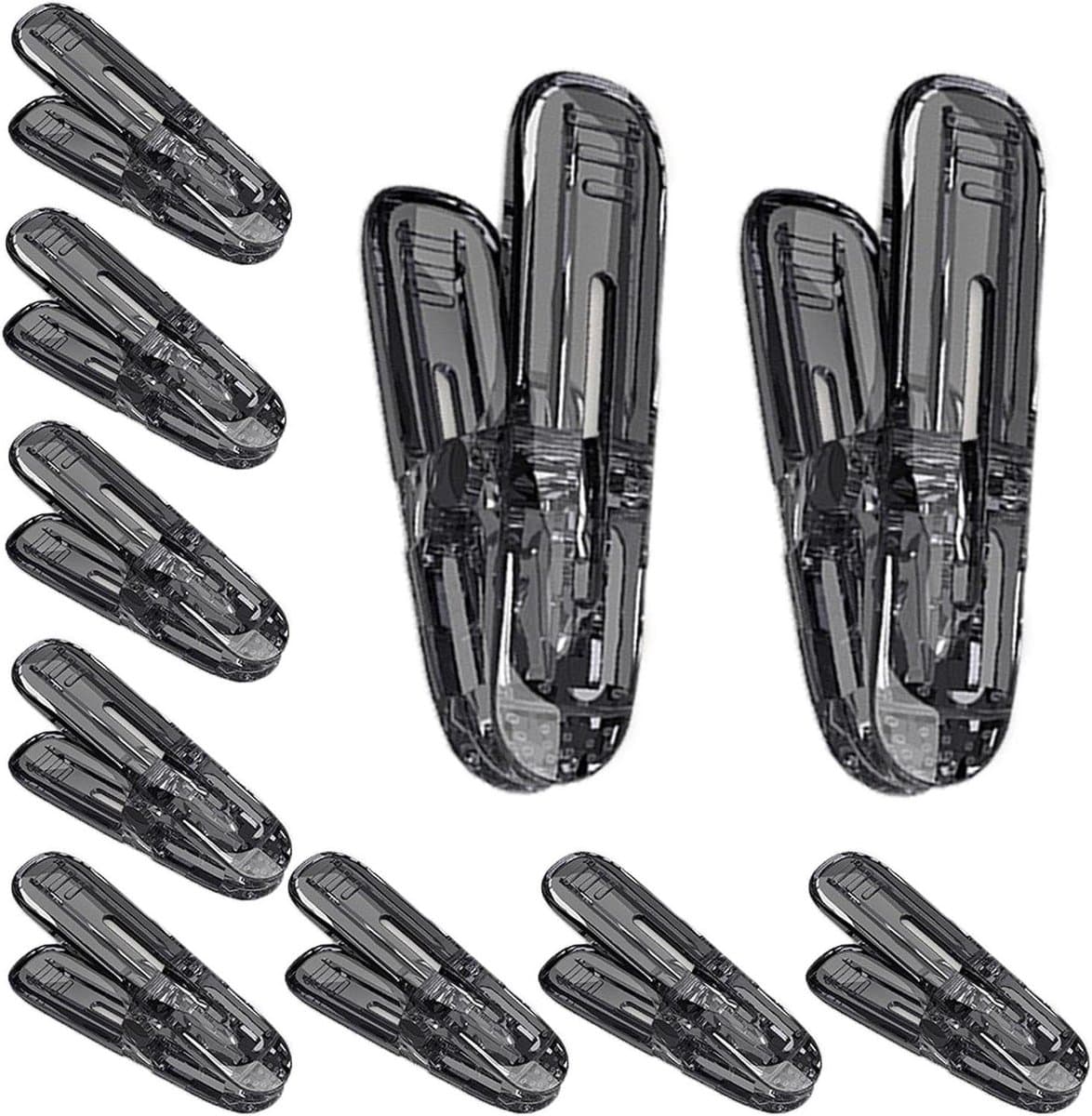 Strandlaken Clips - Handdoek Klemmen - Voorkomt Wegwaaien - Versterkt Windproof - 10 stuks - Transparant Grijs — afbeelding 1