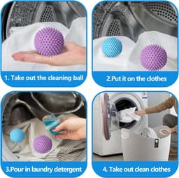 9 stuks wasballen, herbruikbare wasbal voor wasmachine, drogerballen, wasbal voor pluizige was — thumbnail 5