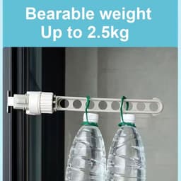 Zalati Kleding Droogrekken 2 stks Draagbare Roterende Clip-on Houder Wandmontage Kleding Bar voor Windows BadkamerTravel Hotel Home - Groen — thumbnail 5