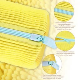 2 stuks schoenwaszakken, waszak, waszak, verbeterde schoenentas, multifunctionele bescherming, schoenwaszak voor wasmachine, anti-vervorming, sneakers, waszak, herbruikbare schoenen, waszak (geel) — thumbnail 4