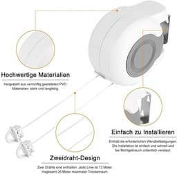 Allecto Plus - Intrekbare waslijn automatisch rolsysteem voor binnen en buiten — thumbnail 5