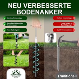SnelShoppen - Stormbanden voor Luifels, Verbeterde 37 cm Grondankers, Stormbescherming voor Campers en Caravans, Compleet Set, Eenvoudige Installatie — thumbnail 4