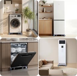 Wasmachine Verhoger op Wielen – Verstelbaar 45-68 cm – Max. 400 kg – Anti-Trilling – Verplaatsbare Onderwagen — thumbnail 3