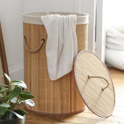 CALICOSY - Ronde bamboe wasmand met meerdere touwgrepen 40x40x50cm — thumbnail 5