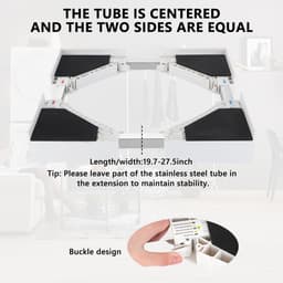 Universele Stapelset - Wasmachine Droger - Ruimte Besparen - Verstelbaar Frame - 46-70 cm - Wit — thumbnail 3