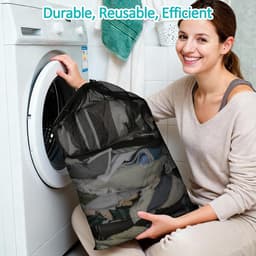 SnelShoppen - Pack of 3 Grote Waszakken voor Wasmachine 60x90cm met Koordsluiting, XXL Fijnmazige Waszakken voor Kleding, Beddengoed, Speelgoedopslag, — thumbnail 4