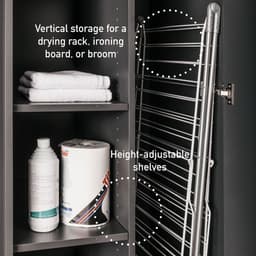 Interlink Lifestyle Studio Flow Wasruimtecombinatie Bundel 05 - Antraciet - 134 x 68 x 208 cm - Complete wasruimte met wasmachinekast en opbergkast — thumbnail 3