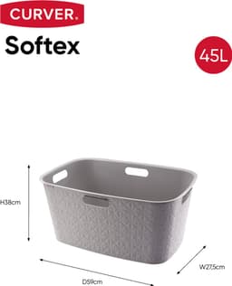 Curver Softex Wasmand - 45 liter - Set van 2 - 57x37x27cm - Taupe — thumbnail 2