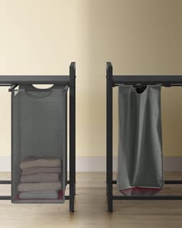Conway Living® Wassorteerder - 4 vakken - 160L - Metaal - Grijs en Zwart -Wasmanden - Wassorteerder 4 vaken - 116 x 33 x 72 cm — thumbnail 3