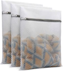 Thijox - 3 Waszakken met Honingraatstructuur, Sterke Ritssluiting, Wasnet voor Gevoelige Kleding, Ondergoed, Sokken, Beha's en Schoenen (30 x 40 cm) — thumbnail 1