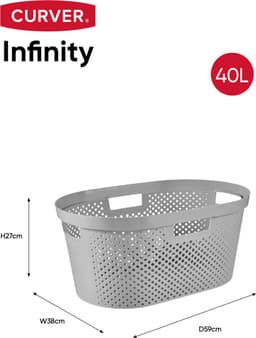 Curver Infinity Recycled Dots - Wasmand - 40L - Grijs — thumbnail 2