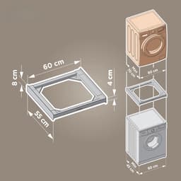 KIRA® Stapelkit Wasmachine Droger - Universele Stapelkit - Voor Wasmachine En Droger - Wit - 55cm x 8cm x 60cm — thumbnail 2