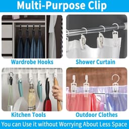 10-delige set - Wasknijperclips - Draaibare wasknijpers - Met cliphaken - Draaibaar haakontwerp - Stevig en duurzaam - Te gebruiken voor het ophangen van sokken, kleding, dekens, gordijnen, handdoeken, gereedschap, enz. - 10,5*1,8 cm - Zwart — thumbnail 3