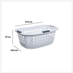 Wasmand, 51 l, wit en grijs — thumbnail 4