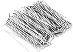 Grondpennen - Tuinpinnen Haken - Vastzetten Bodembedekking - Scherpe Schuine Punten - 100 stuks - Zilver — thumbnail 1