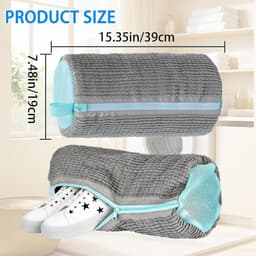 2PCS Waszak voor schoenen- geschikt voor de wasmachine en droger. Herbruikbare set van 2 waszakken voor sneakers- 360° dieptereiniging voor alle soorten schoenen- met zelfsluitende ritssluiting. — thumbnail 3
