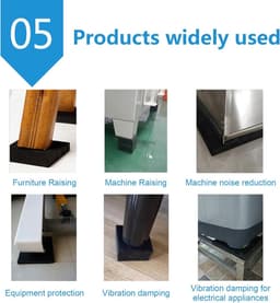 Rubberen Plaat - Bank Blok - Trillingsdemping Apparaten - Goede Schokabsorptie - 300x300mm - Zwart — thumbnail 5