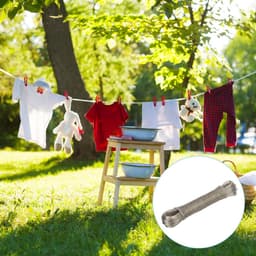 Waslijn Camping- Waslijn- Drooglijnen- Stalen draadkabel - Waslijn voor het drogen van kleding en beddengoed - Waslijn met stalen kern - Reiswaslijn - Draagbare waslijn — thumbnail 2