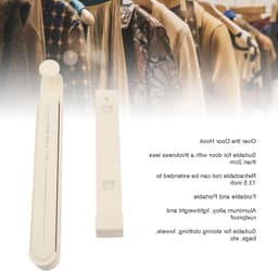 Vouwbare droogrek voor kleding zonder boren, met uitschuifbare stang voor handdoeken en wasgoed, ideaal voor badkamer en wasruimte — thumbnail 2