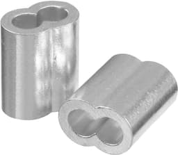 Dailygoods- Draadkabel 50 Stuks - Aluminium Kabeldraad - Zilveren Krimpring-Hulsklem - Geschikt voor Hondentouw/Waslijn - Diameter 8 mm - Laag Gewicht/Hoge Prestaties - Staaldraad — thumbnail 5