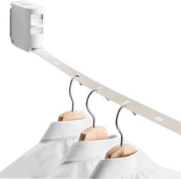 Intrekbare Waslijn - Draagbare Lijn - Kleding Drogen - Telescopisch Verstelbaar - 42 Meter - Wit — thumbnail 1