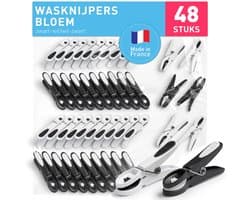 Dailygoods- Wasknijpers 48 Stuks - Duurzaam - Houten Wasknijpers - Kunststof Wasknijpers - Kleine Wasknijpers - Robuust Plastic - Wasclips
