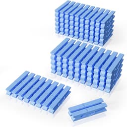 Houten Wasknijpers - Kledinghangers Clips - Kleding Drogen - Stevig Massief Hout - 100 Stuks - Blauw — thumbnail 1