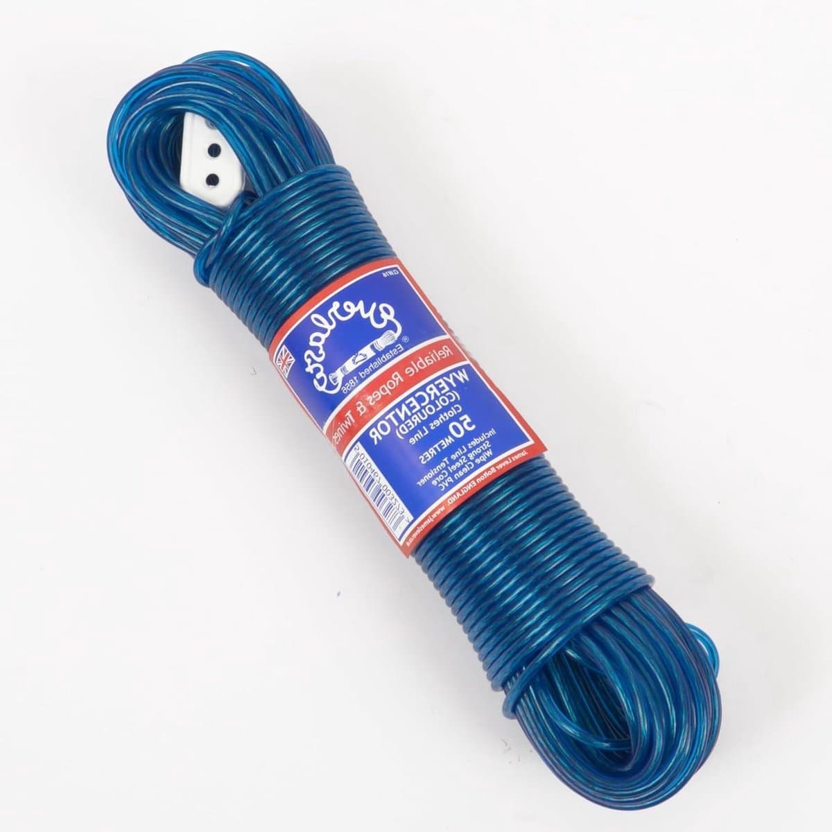 Waslijn - Kledinglijn - Buiten Drogen - Stalen Kern - 100 meter - Blauw — afbeelding 1