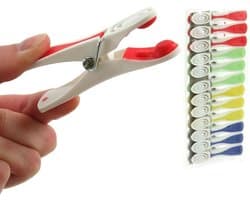 Wasknijpers - Kledingpennen - Kleding Drogen - Zachte Rubberen Grip - 12 stuks - Multi Color