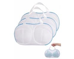 Waszakken set van 3, blauw, 19 x 30 cm, met ritssluiting, voor beha's, ondergoed en fijne was, bescherming in de wasmachine.