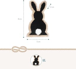 houten knijpers paashaas, 4 stuks: houten knijpers Pasen zwart wit, mini houten wasknijpers decoratie, knijpertjes voor knutselen, paasmand, cadeauverpakking, tafeldecoratie, 8 cm — thumbnail 4