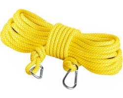 Kledinglijn Touw - Waslijn Polyester - Kleding Drogen - Zacht Gevlochten - 15m x 8mm - Geel