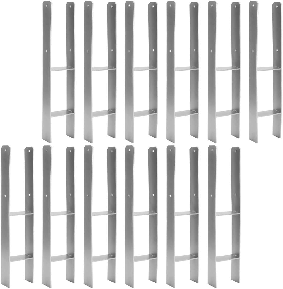 H-paalanker - Paaldrager grondanker - Houtconstructies bouwen - Corrosiebestendig staal - 600 mm lengte - Zilver — afbeelding 1