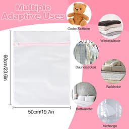 Set van 3 Wasnetten, Waszakken voor de Wasmachine, Ideaal voor Kleding, Truien, Hemden en Sokken (50 x 60 cm) — thumbnail 4