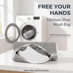 schoenwaszak wasmachine - 2 stuks waszakken schoenen voor wasmachine droger, herbruikbare schoenenzakken wasmachine voor sneakers, 360° dieptereiniging voor alle schoensoorten — thumbnail 5