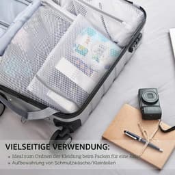 3 Premium Honingraat Delicates Waszakken met Rits Reisopslag Organisatietassen Kledingwaszakken voor ondergoed Lingerie Klein 30x40cm (3S, Wit) — thumbnail 5