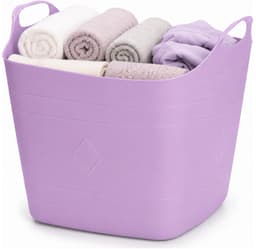 Excellent Houseware Flexibele emmer - 2x - paars - 15 liter - kunststof - vierkant - 30 x 29 cm — thumbnail 3