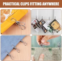 Wasknijpers, 100 Stuks roestvrij stalen wasknijpers, 4.5cm Clip Pin Set, voor Waslijn, Kleding Sok Hanger, Keuken, Kantoor — thumbnail 2
