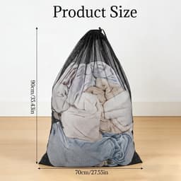 2-delige Wasmand Set met Trekkoord, 70 x 90 cm Wasnet voor Bedlinnen, Knuffels en Grote Voorwerpen, Geschikt voor Wasmachine — thumbnail 4