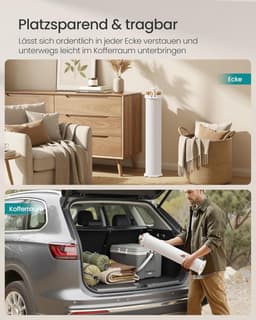 SONGMICS LLR530YW01 Opvouwbaar wasrek, draagbare vloerdroger, ruimtebesparend, draaibaar, uitschuifbaar, voor wasruimte, balkon, 16 houten armen, natuurlijke kleur — thumbnail 5