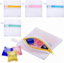 4 stuks waspod, anti-plakkende zak, kleine mesh waszakken voor delicate minigaten, mini-duurzame wasmachines, waspods, ontbindingsbescherming, opvouwbare waszak, opbergtas voor peulen, geurende kralen — thumbnail 1