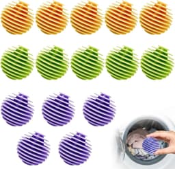 Wasballen voor wasmachine, 15 stuks, wasbal tegen klitten en rimpels, herbruikbare wasballen van pvc voor - ShopVlot — thumbnail 1