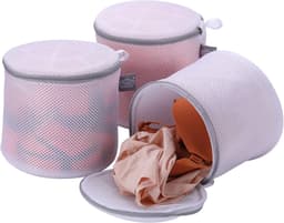 Wasnetjes met ritssluiting - Grijs - 18 x 18 cm - Polyester Mesh Waszakken voor Lingerie en BH's - Set van 3 — thumbnail 1