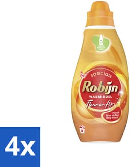 4 x Robijn Specials - Fleur & Fijn - Vloeibaar Wasmiddel - 18 Wasbeurten - Wasmiddel - Vloeibaar Wasmiddel - Wasmiddel Voor Gekleurde Was - Wasmiddel Voor Fijne Stoffen - Biologisch Afbreekbaar Wasmiddel — thumbnail 1
