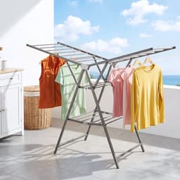 Droogrek - Wasrek - Opvouwbare Kledinghanger - Grijs - Uitstekend draagvermogen - 180 x 76 x 45 cm -Makkelijk op te bergen wanneer opgevouwen. m Drooglengte - — thumbnail 5